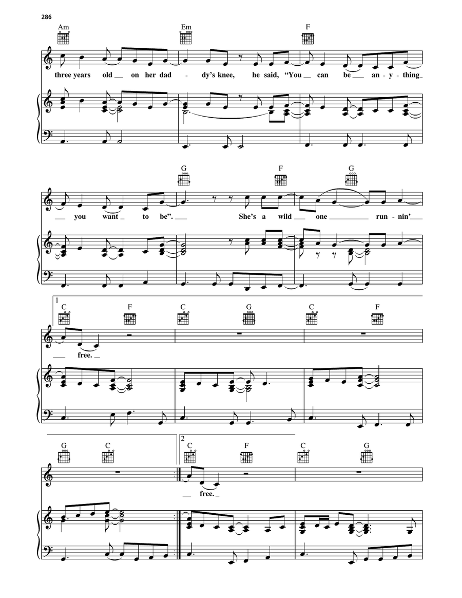 Wild One Wild One Piano, Vocal, Guitar scores gallery preview page 3