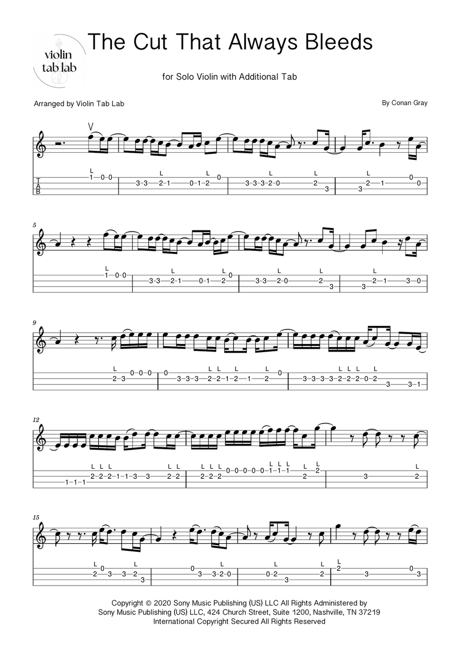 The Cut That Always Bleeds Violin Solo scores gallery preview page 1