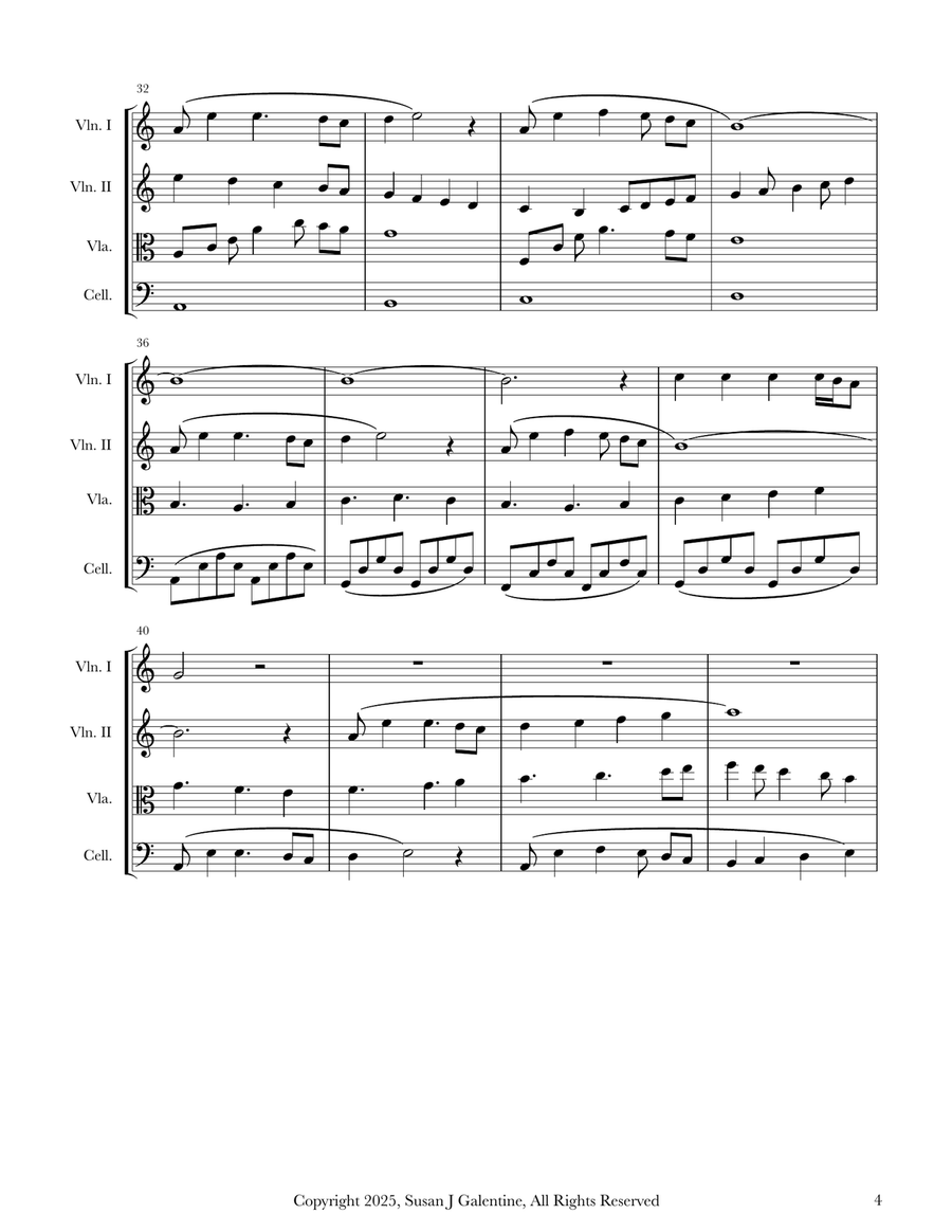 Snow Train for String Quartet String Quartet scores gallery preview page 4