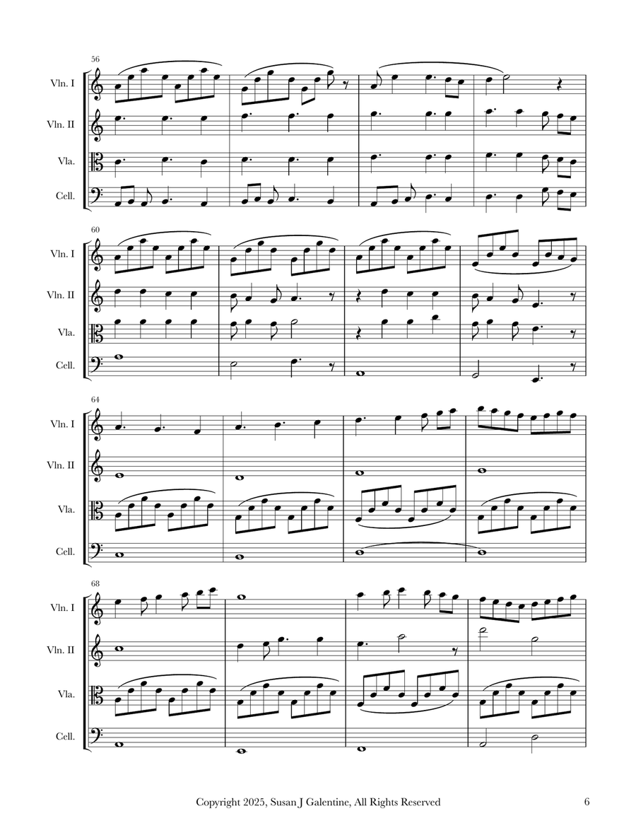 Snow Train for String Quartet String Quartet scores gallery preview page 6