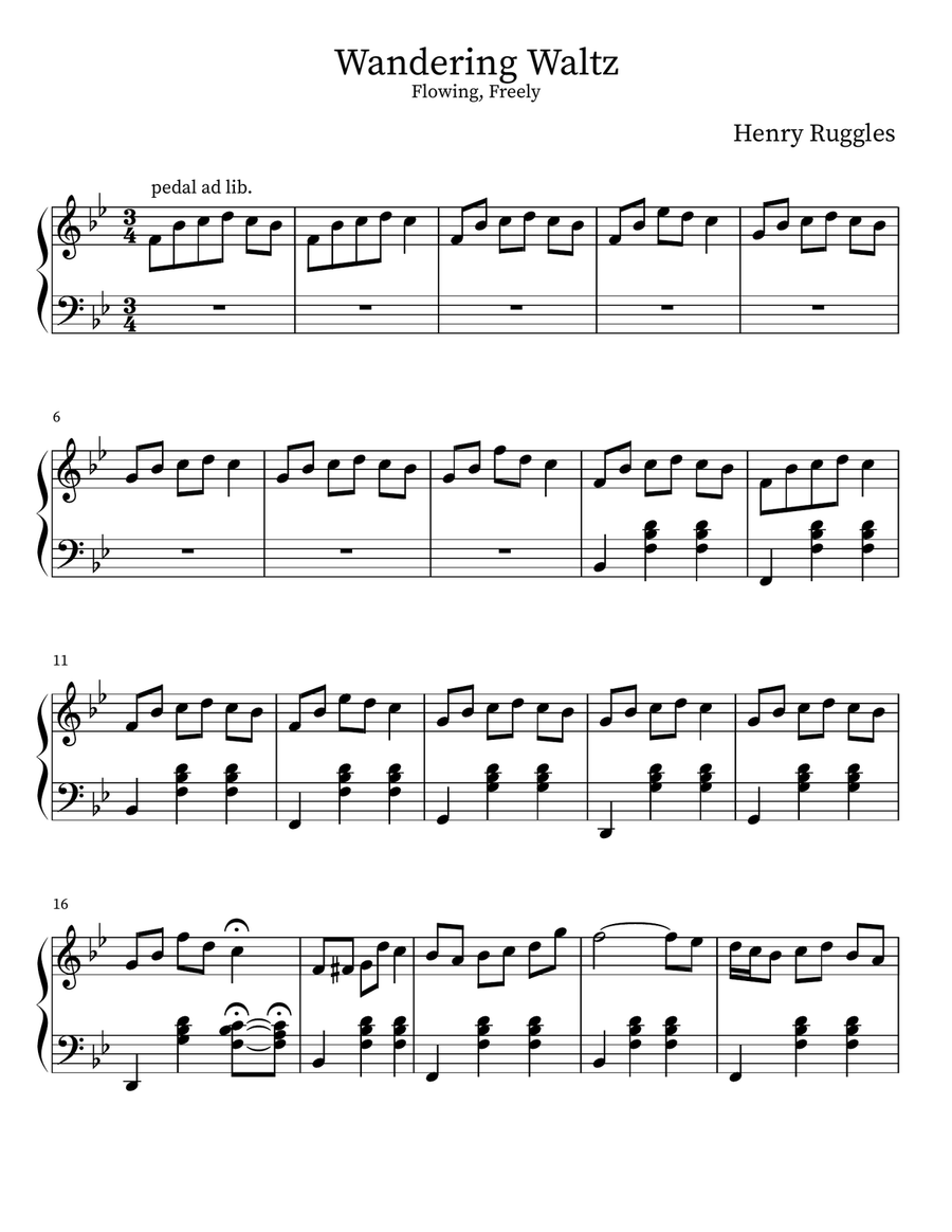 Wandering Waltz Wandering Waltz Piano Solo scores gallery preview page 1
