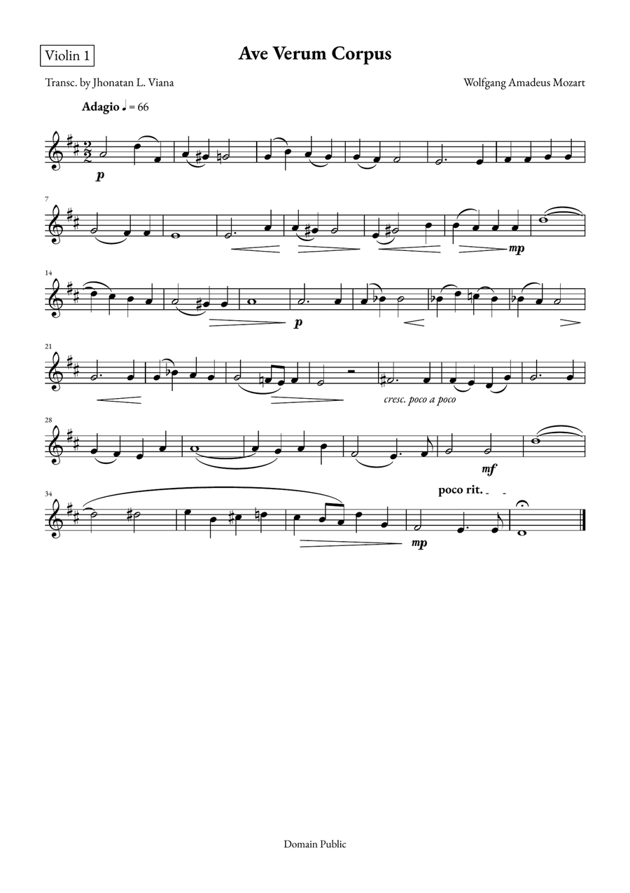 Ave Verum Corpus String Quartet scores gallery preview page 3