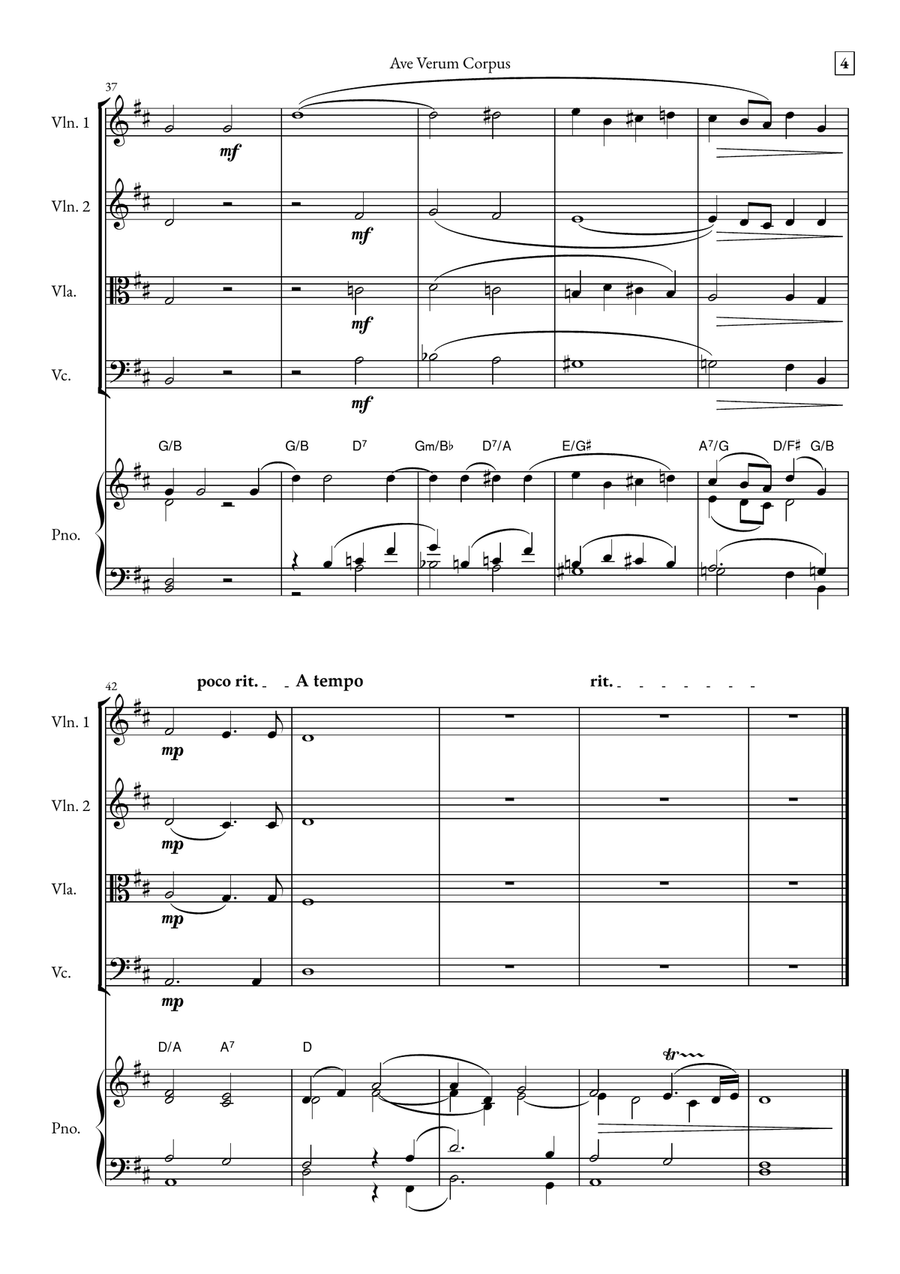 Ave Verum Corpus String Quartet scores gallery preview page 4
