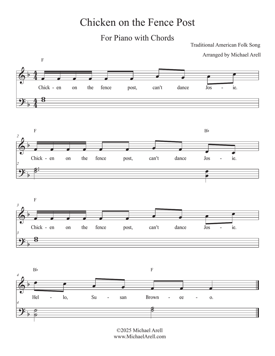 Chicken On The Fence Post Piano Method scores gallery preview page 2