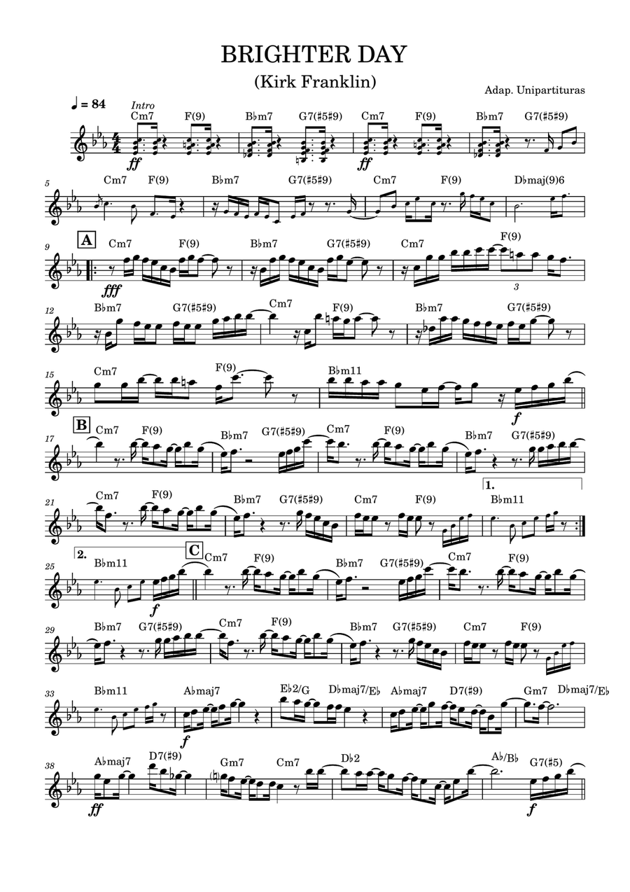 Brighter Day - Partitura com cifra Piano Solo scores gallery preview page 1