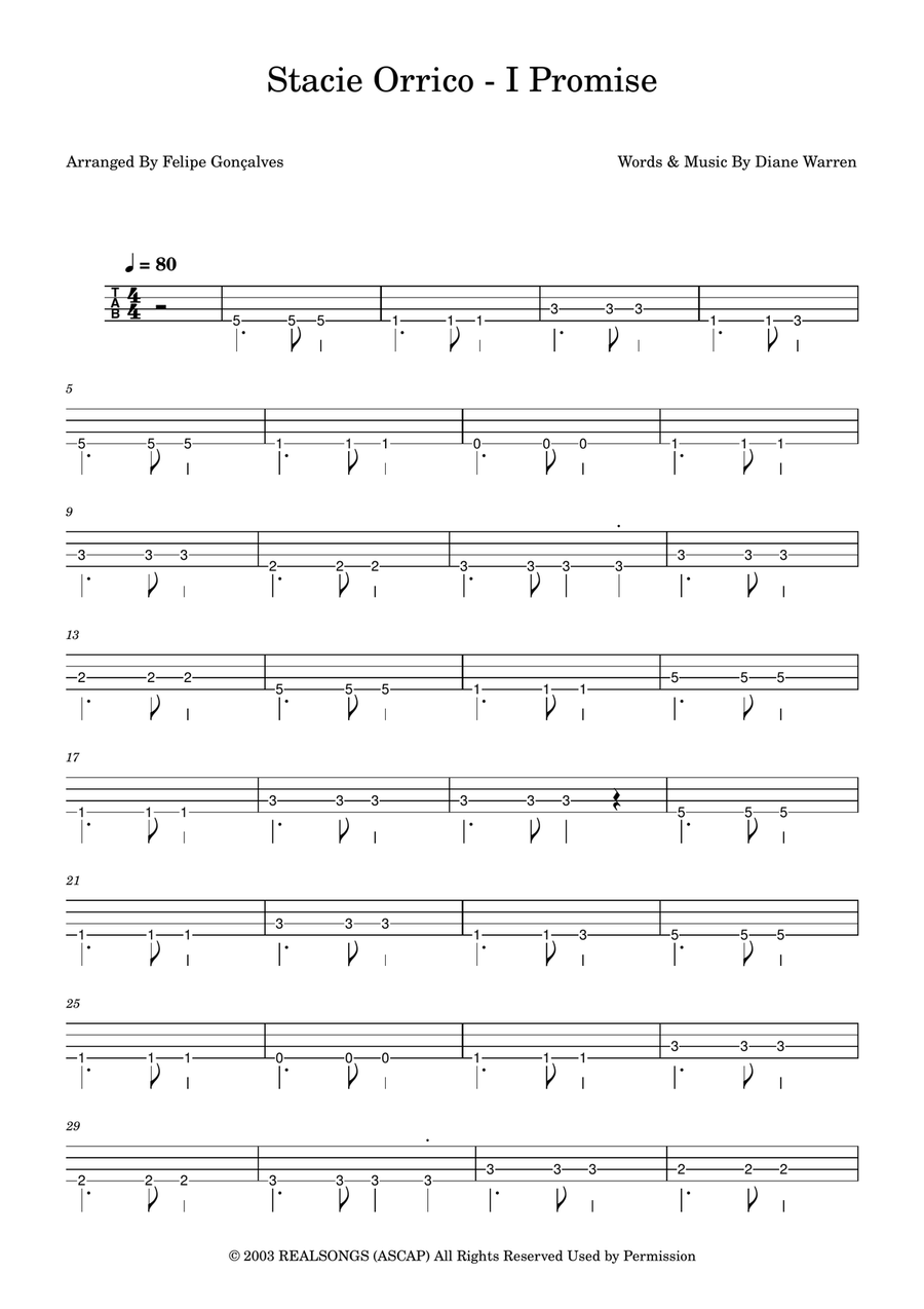 I Promise I Promise Acoustic Guitar scores gallery preview page 1