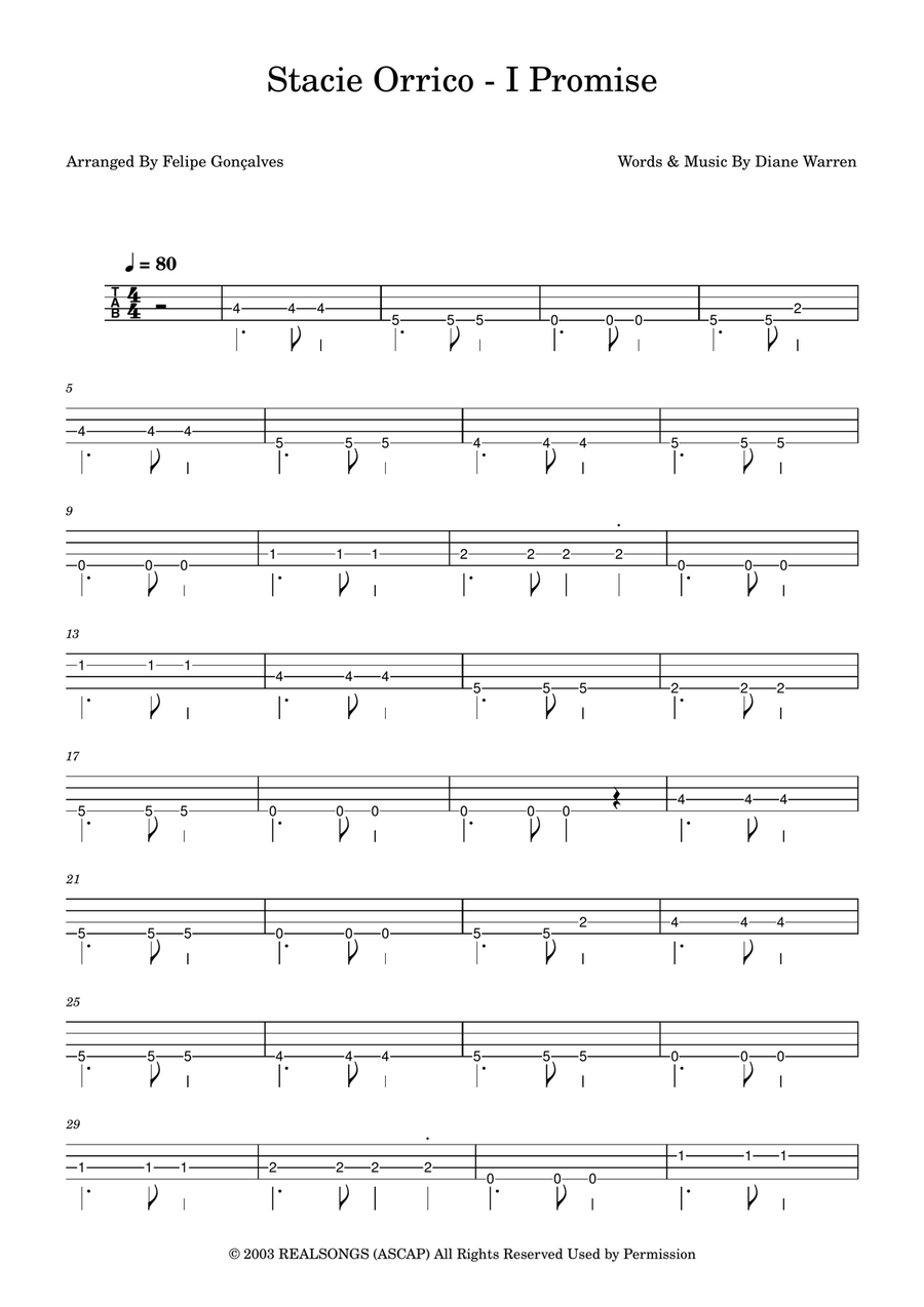 I Promise I Promise Acoustic Guitar scores gallery preview page 1