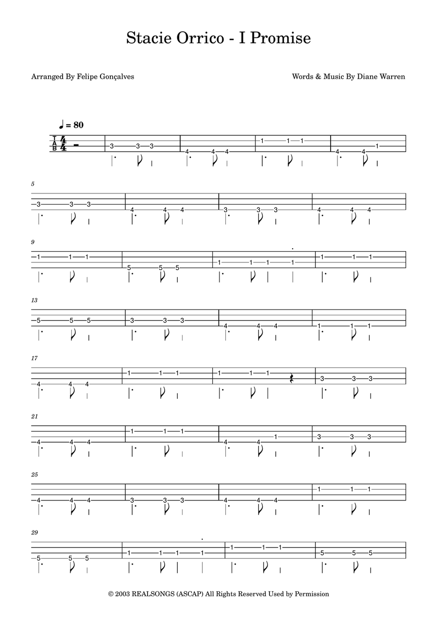 I Promise I Promise Acoustic Guitar scores gallery preview page 1
