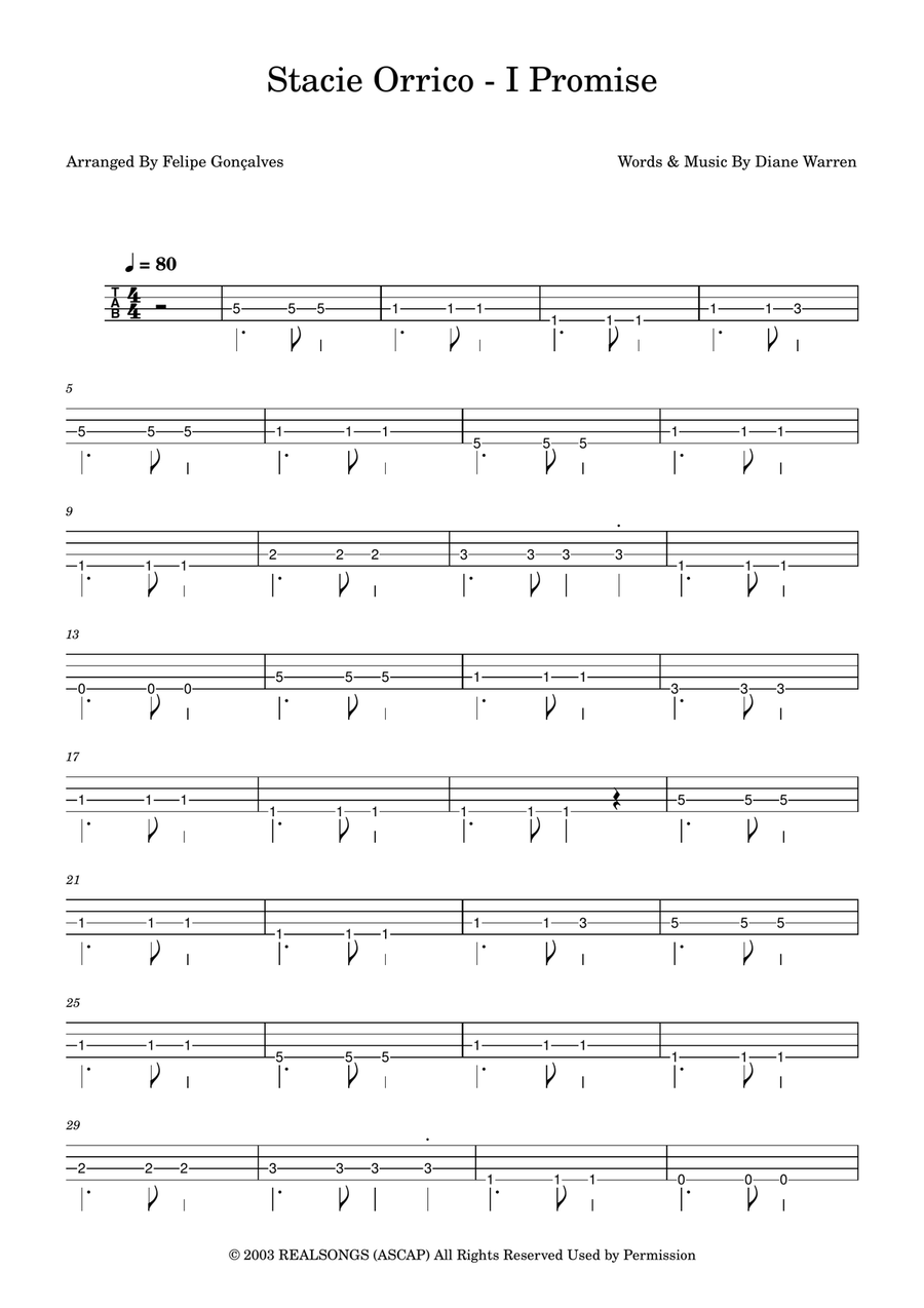 I Promise I Promise Acoustic Guitar scores gallery preview page 1