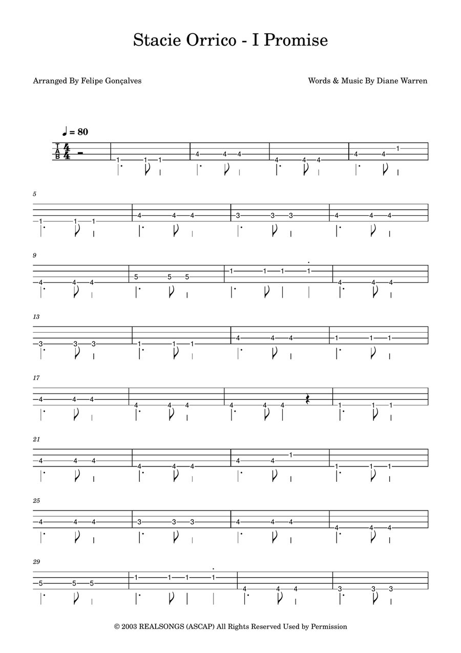 I Promise I Promise Acoustic Guitar scores gallery preview page 1