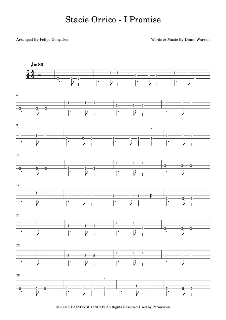 I Promise I Promise Acoustic Guitar scores gallery preview page 1