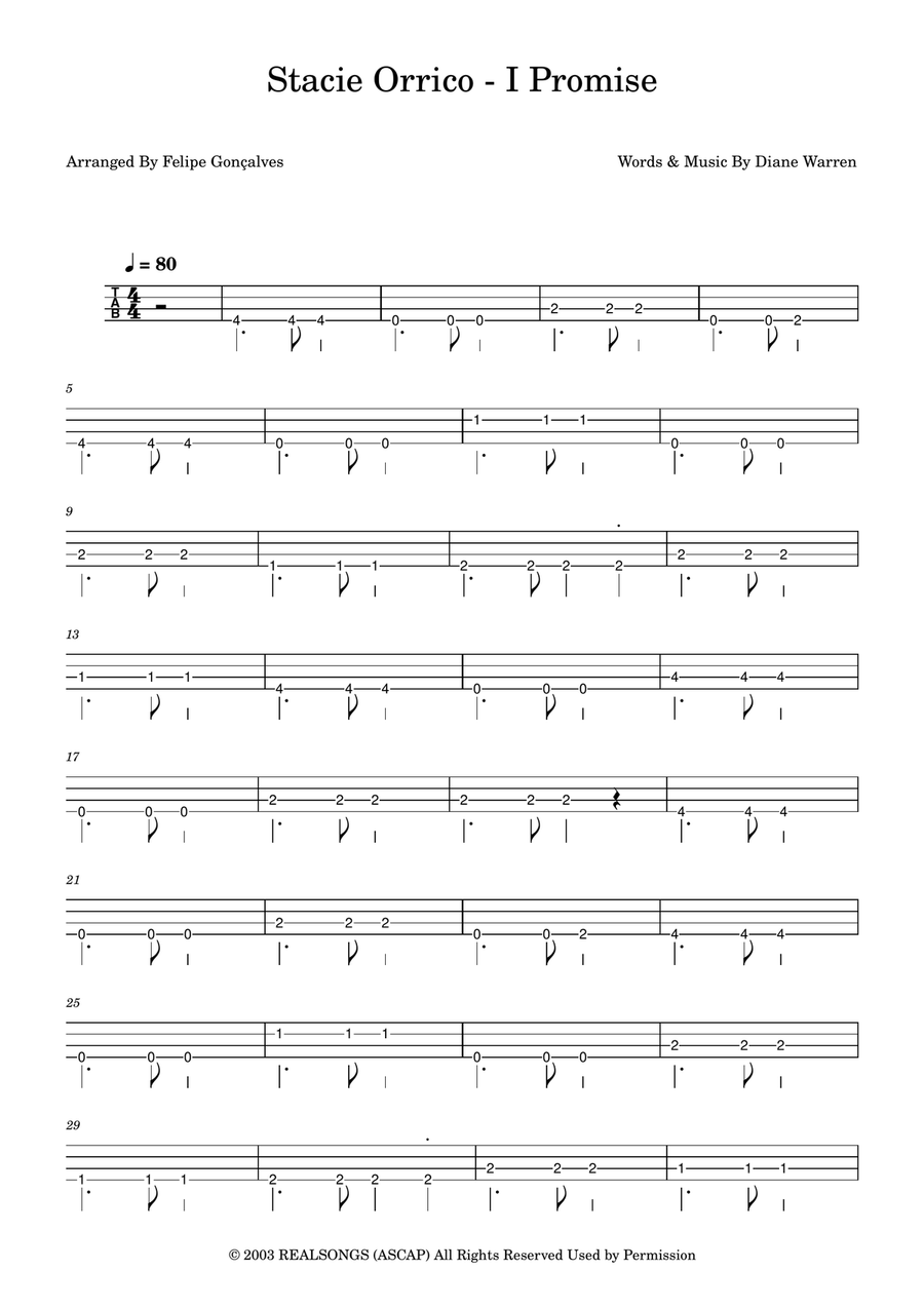 I Promise I Promise Acoustic Guitar scores gallery preview page 1