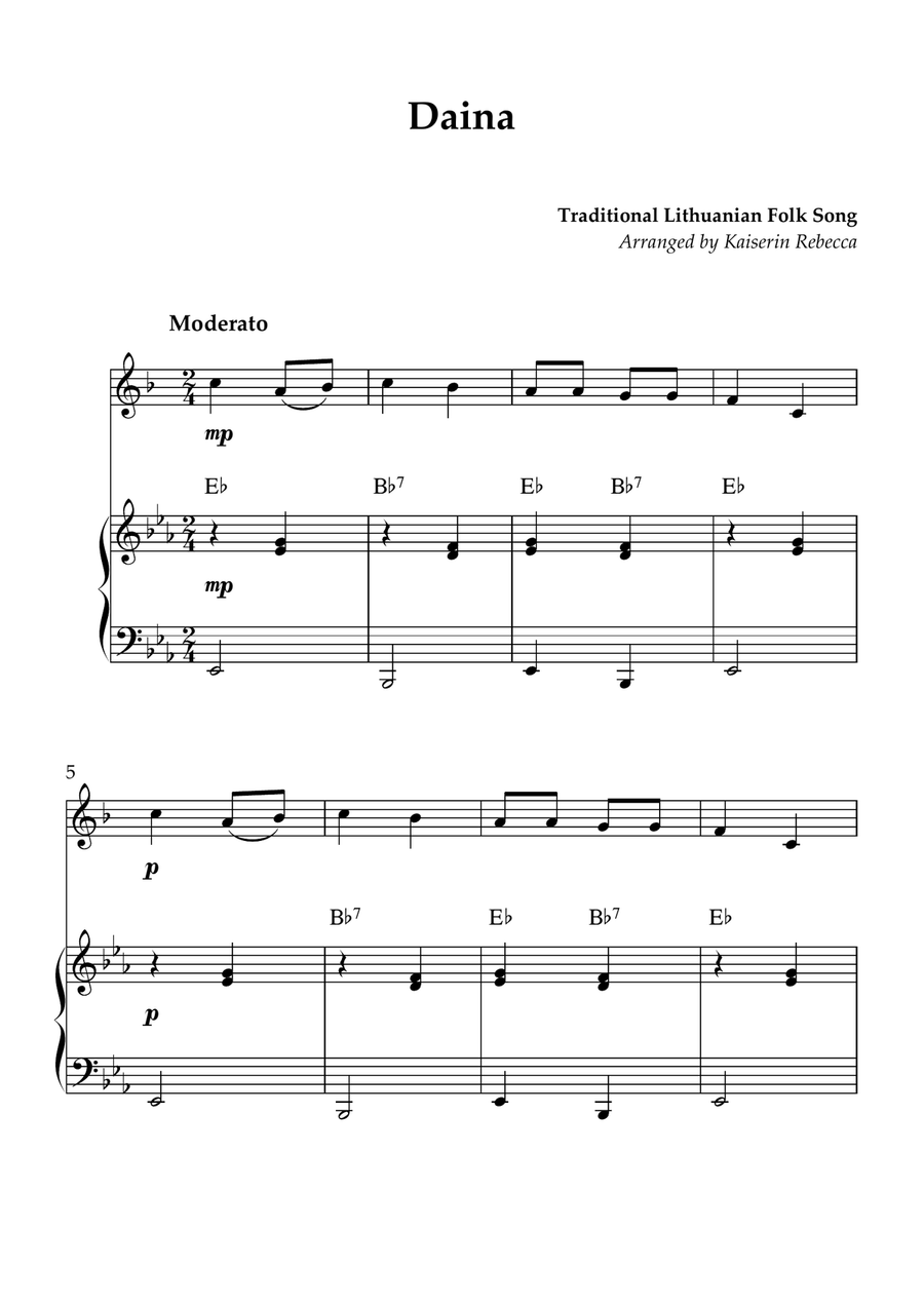 Daina Daina B-Flat Trumpet scores gallery preview page 1