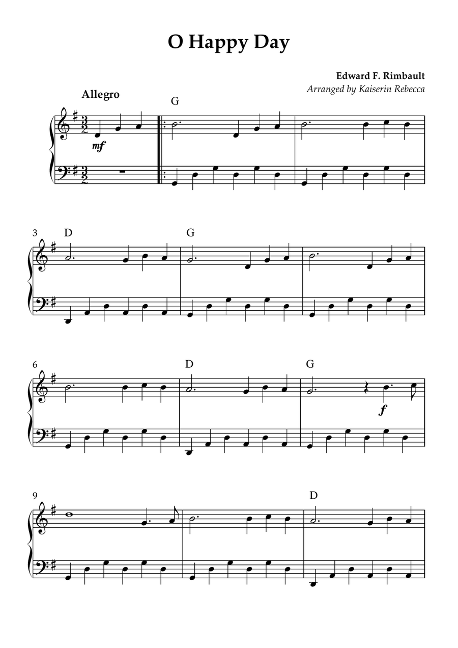 O Happy Day O Happy Day Piano Solo scores gallery preview page 1