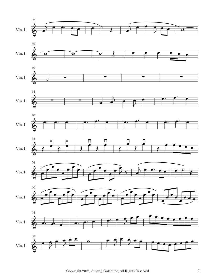 Violin1 Snow Train for String Quartet String Quartet scores gallery preview page 2