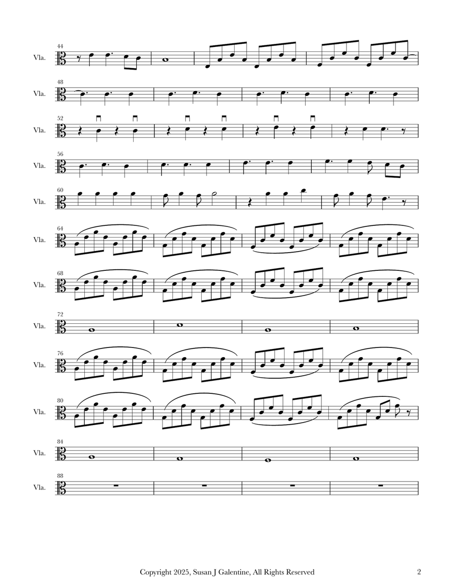Viola for Snow Train for String Quartet String Quartet scores gallery preview page 2