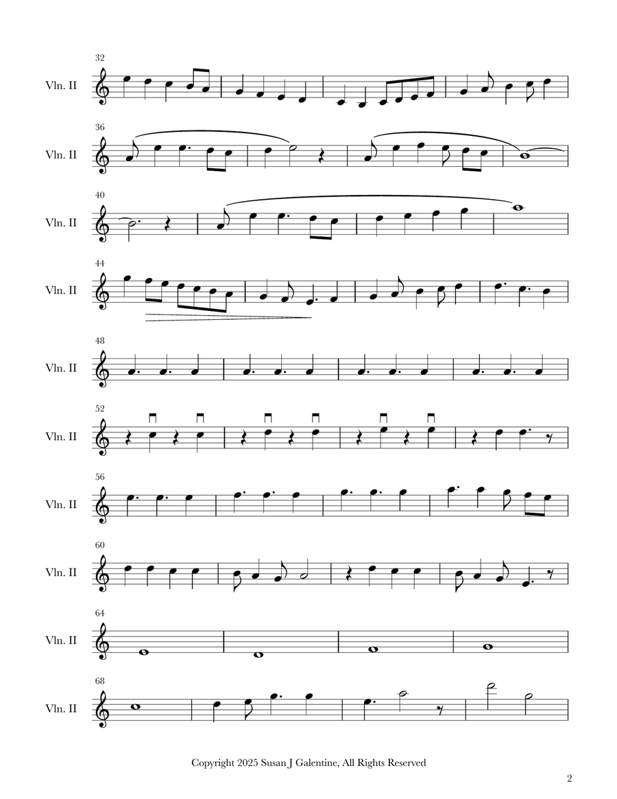 Violin2 for Snow Train for String Quartet String Quartet scores gallery preview page 2