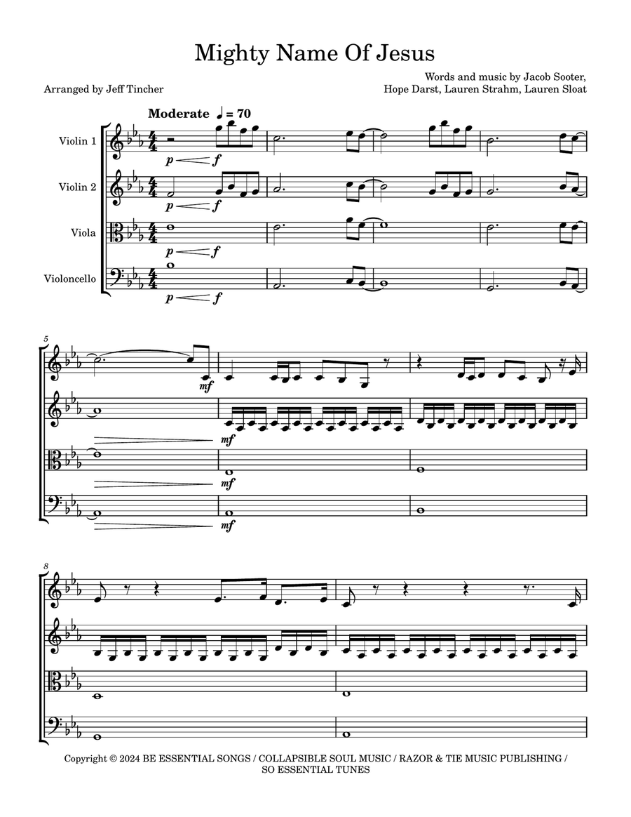 Mighty Name Of Jesus String Quartet scores gallery preview page 2