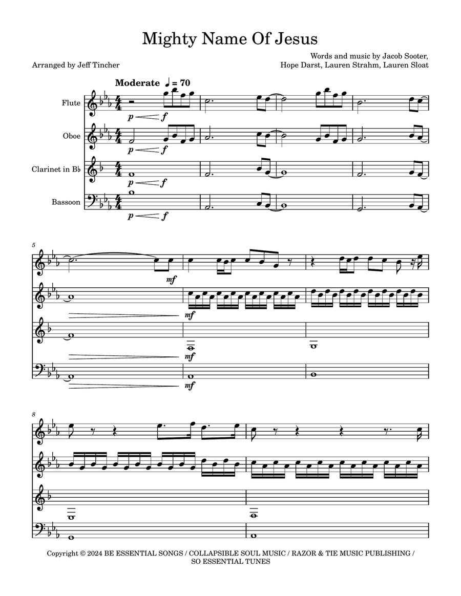Mighty Name Of Jesus Woodwind Quartet scores gallery preview page 2