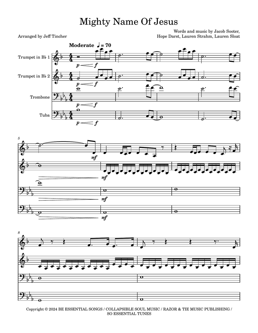 Mighty Name Of Jesus Mighty Name Of Jesus Brass Quartet scores gallery preview page 2