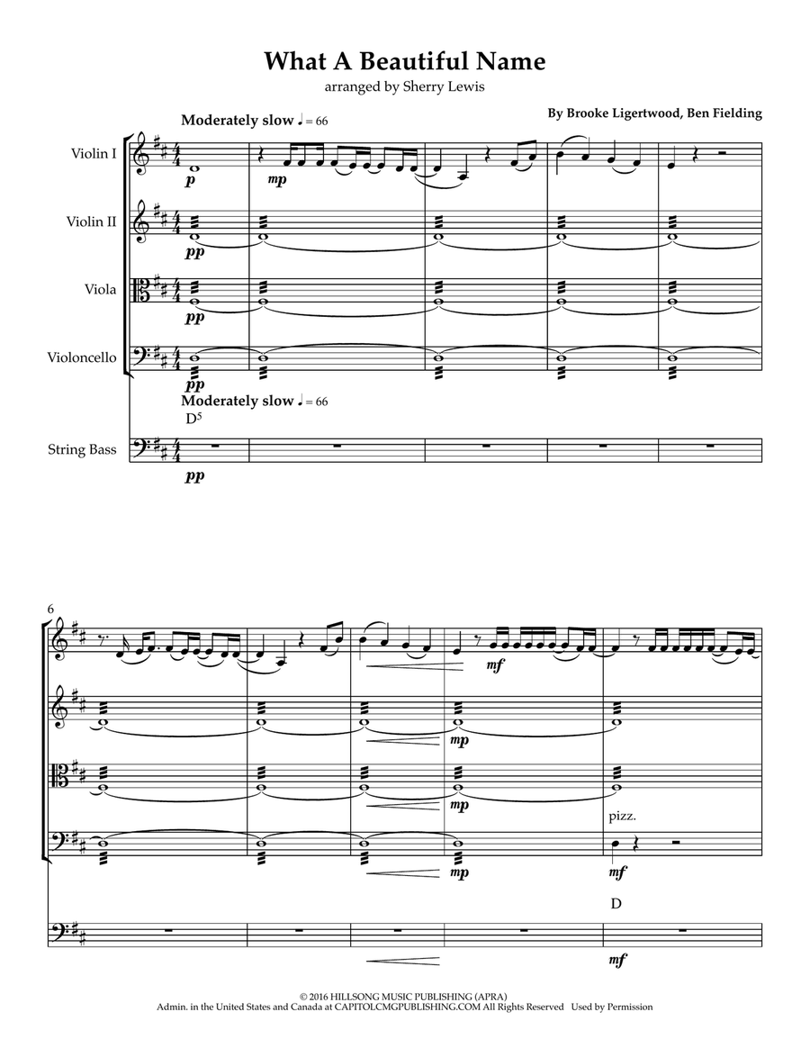 What A Beautiful Name What A Beautiful Name String Orchestra scores gallery preview page 3