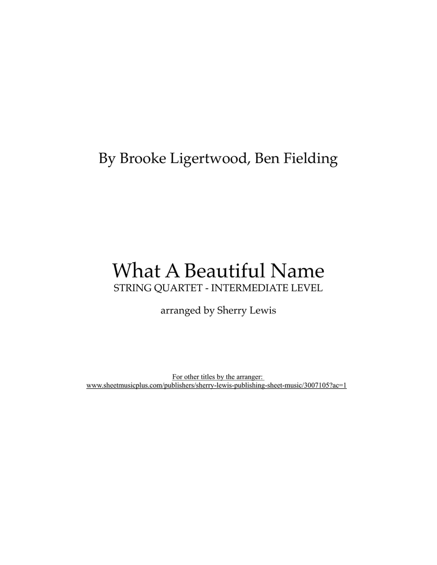 What A Beautiful Name What A Beautiful Name String Quartet scores gallery preview page 2