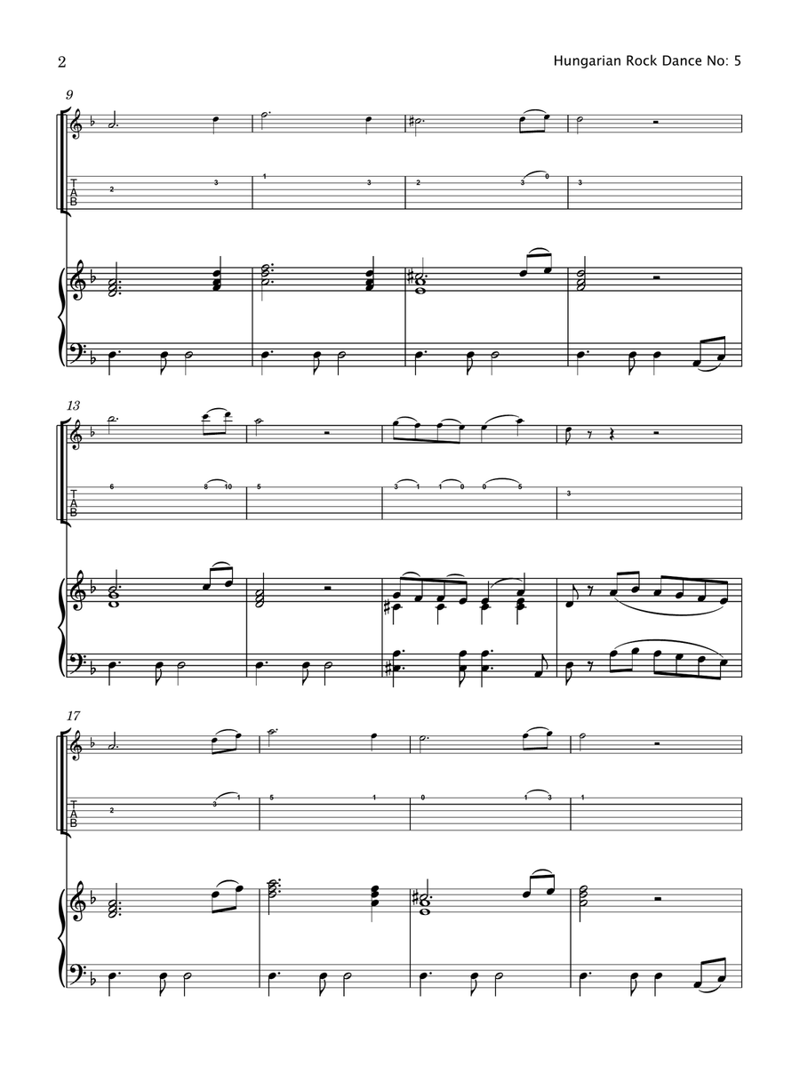 Hungarian Rock Dance No. 5 (Electric Guitar & Piano) Electric Guitar scores gallery preview page 3