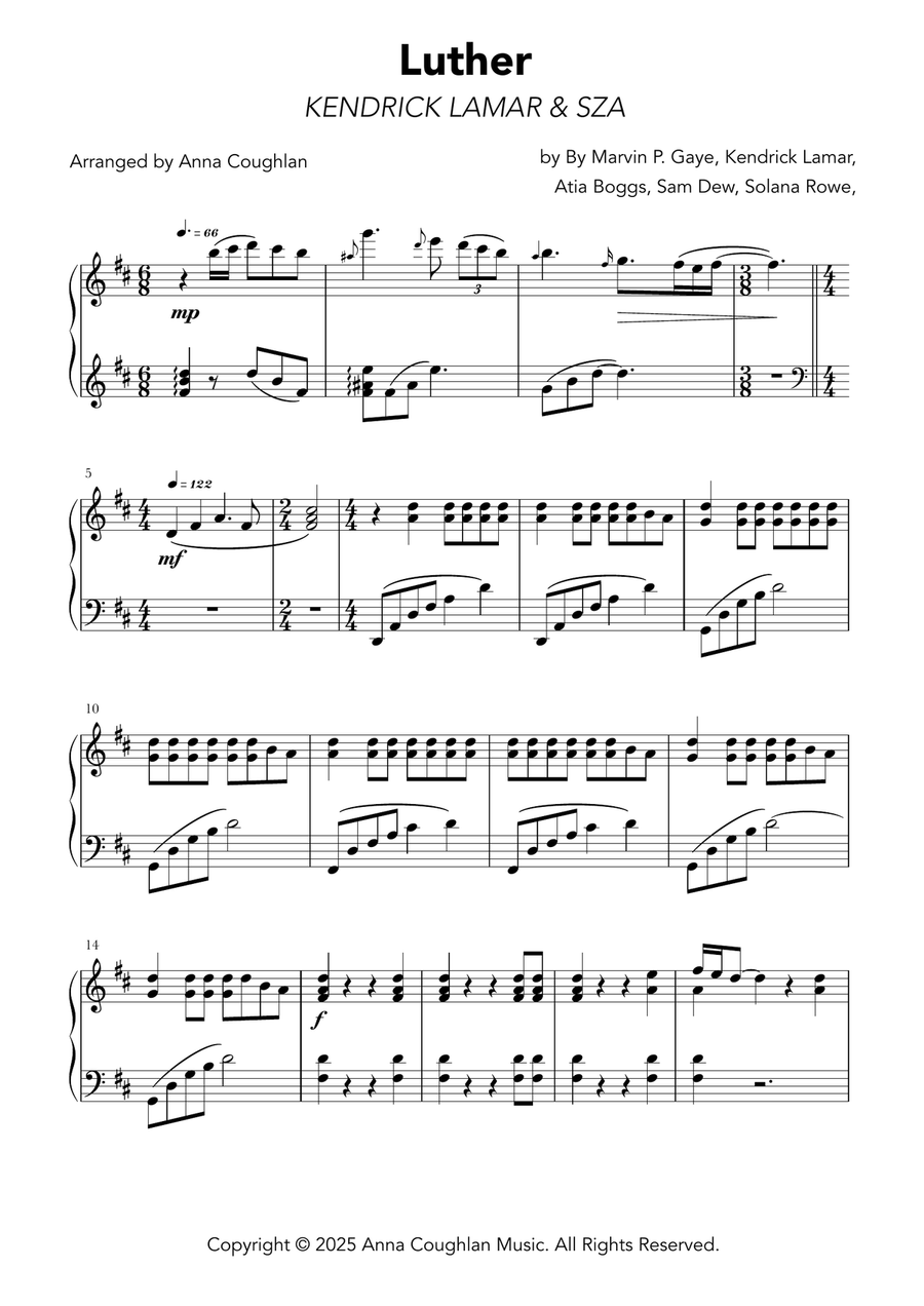 Luther Luther Piano Solo scores gallery preview page 1