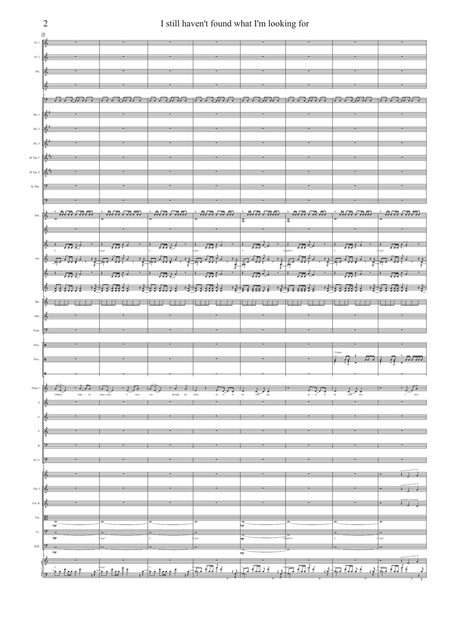 I Still Haven't Found What I'm Looking For Full Orchestra scores gallery preview page 2