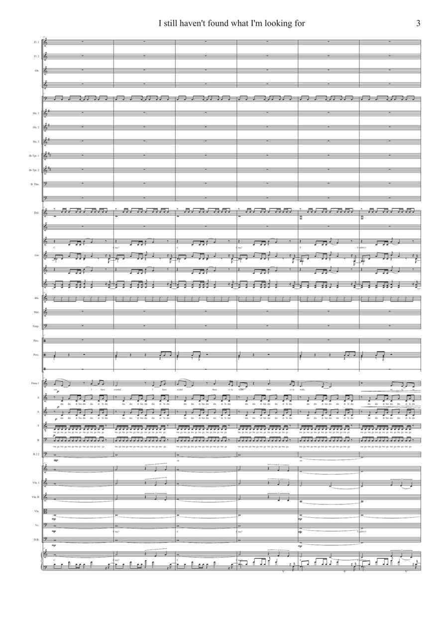 I Still Haven't Found What I'm Looking For Full Orchestra scores gallery preview page 3