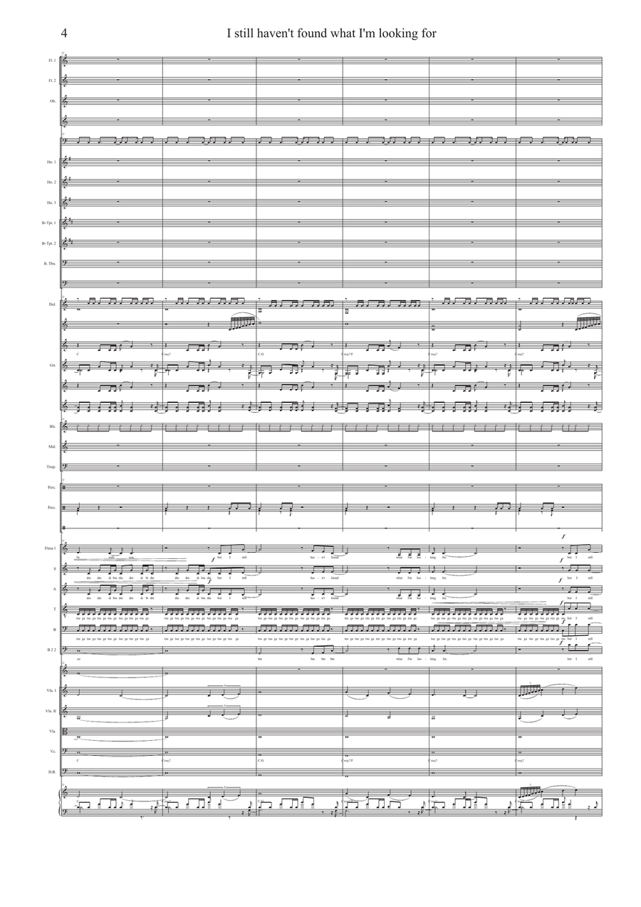I Still Haven't Found What I'm Looking For Full Orchestra scores gallery preview page 4