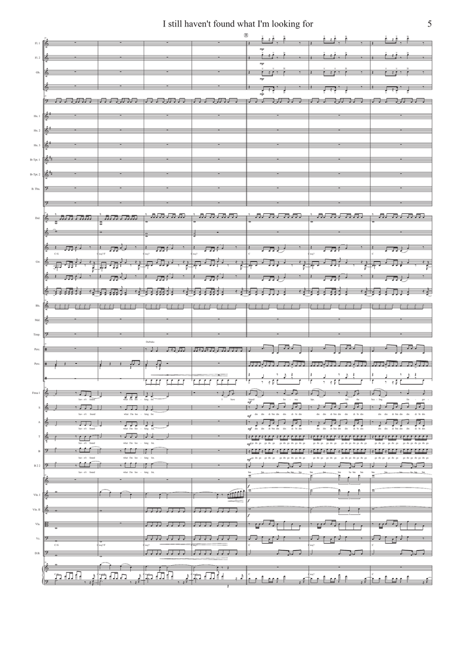 I Still Haven't Found What I'm Looking For Full Orchestra scores gallery preview page 5