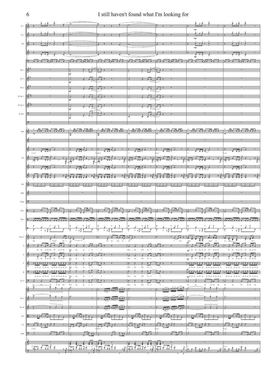 I Still Haven't Found What I'm Looking For Full Orchestra scores gallery preview page 6