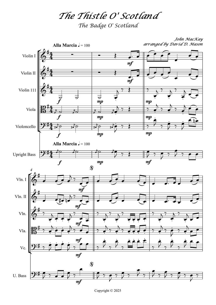 The Thistle of Scotland The Thistle of Scotland String Orchestra scores gallery preview page 2