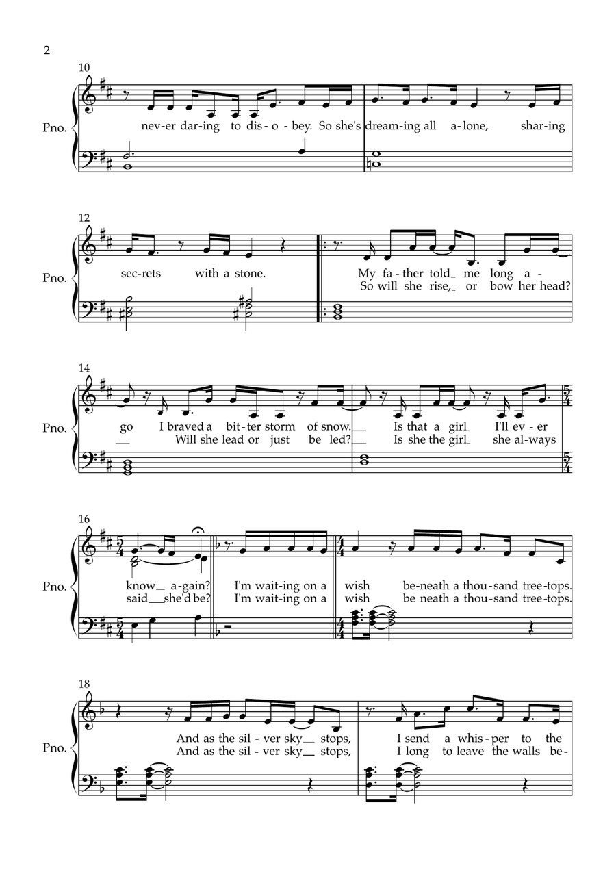 Waiting On A Wish Waiting On A Wish Easy Piano scores gallery preview page 2