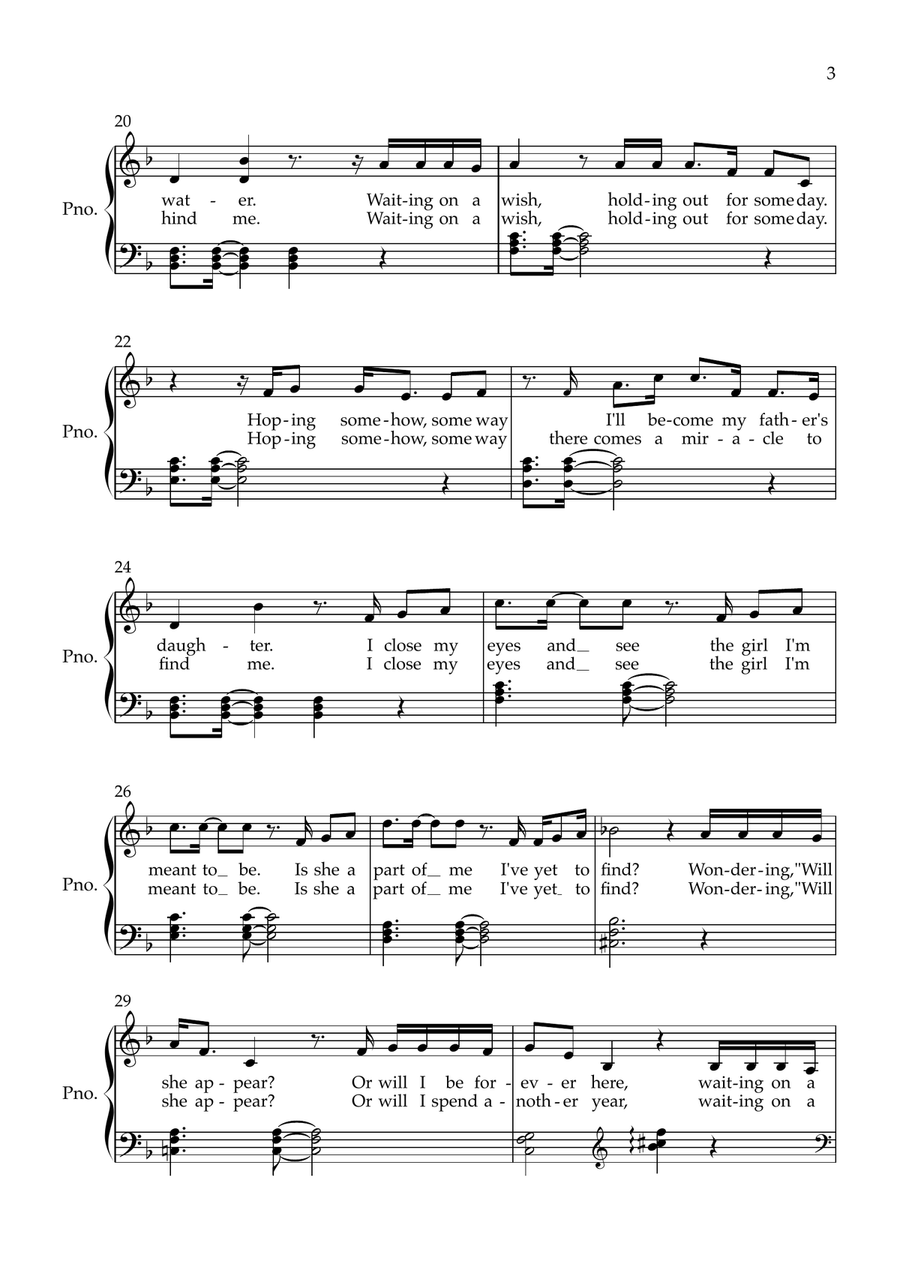 Waiting On A Wish Waiting On A Wish Easy Piano scores gallery preview page 3