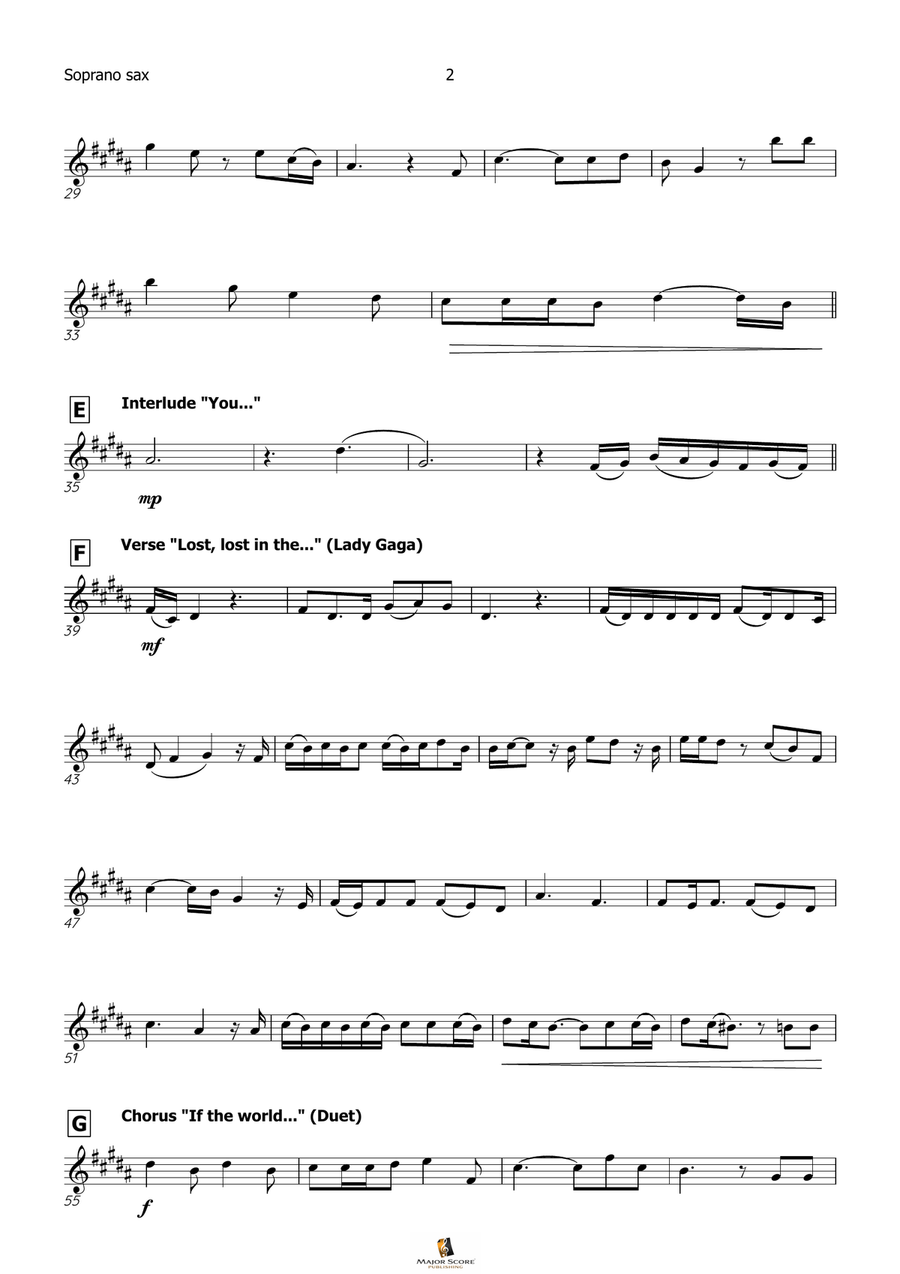 Die With A Smile Soprano Saxophone scores gallery preview page 3