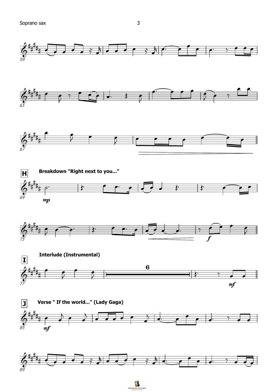 Die With A Smile Soprano Saxophone scores gallery preview page 4
