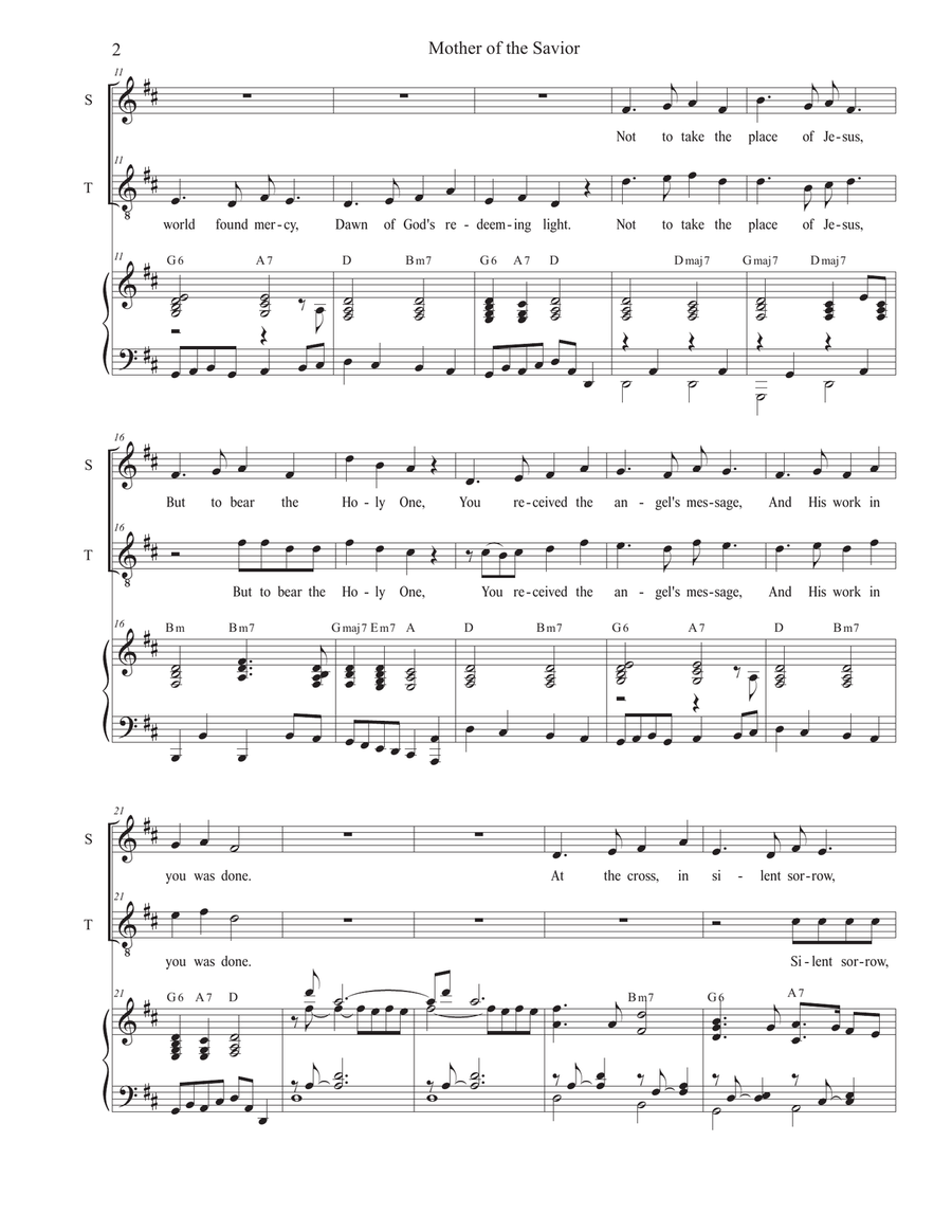 Mother of the Savior (Duet for Soprano and Tenor solo) Tenor Voice scores gallery preview page 2