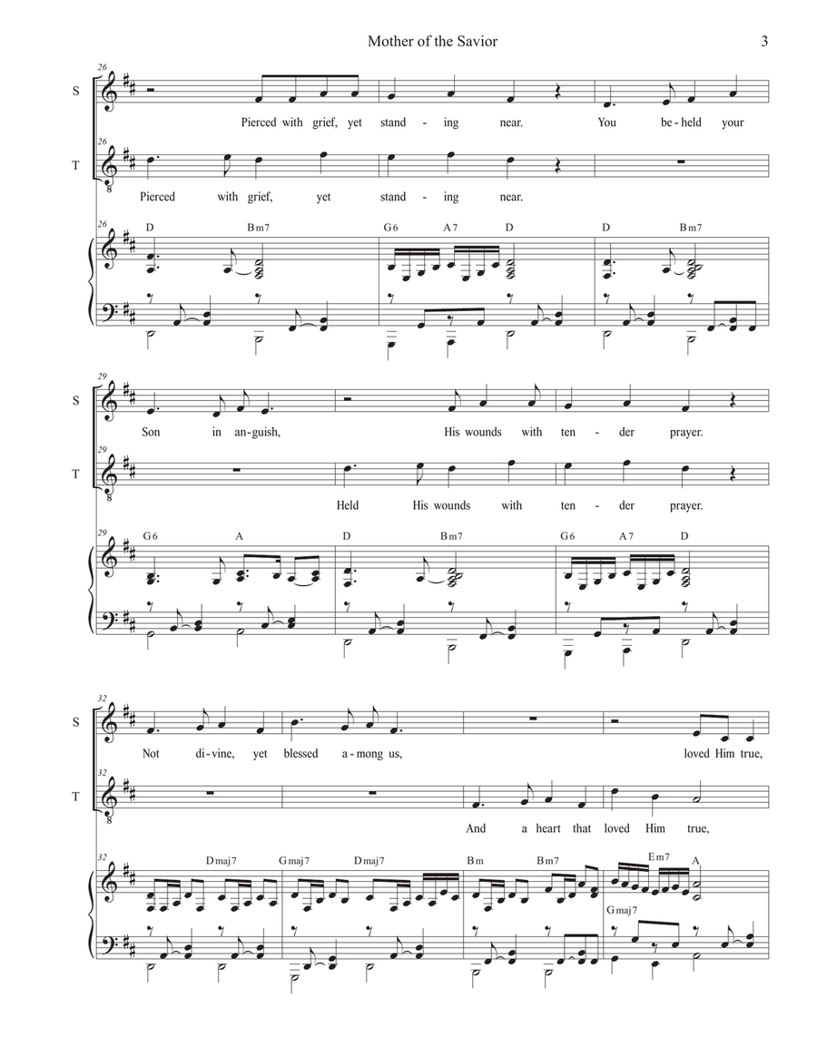 Mother of the Savior (Duet for Soprano and Tenor solo) Tenor Voice scores gallery preview page 3