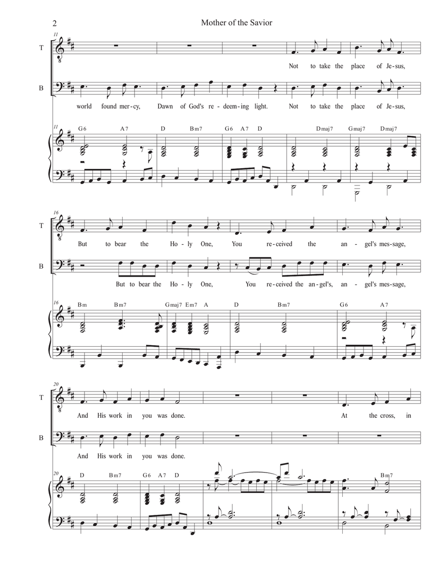 Mother of the Savior (2-part choir - (TB) TB scores gallery preview page 2
