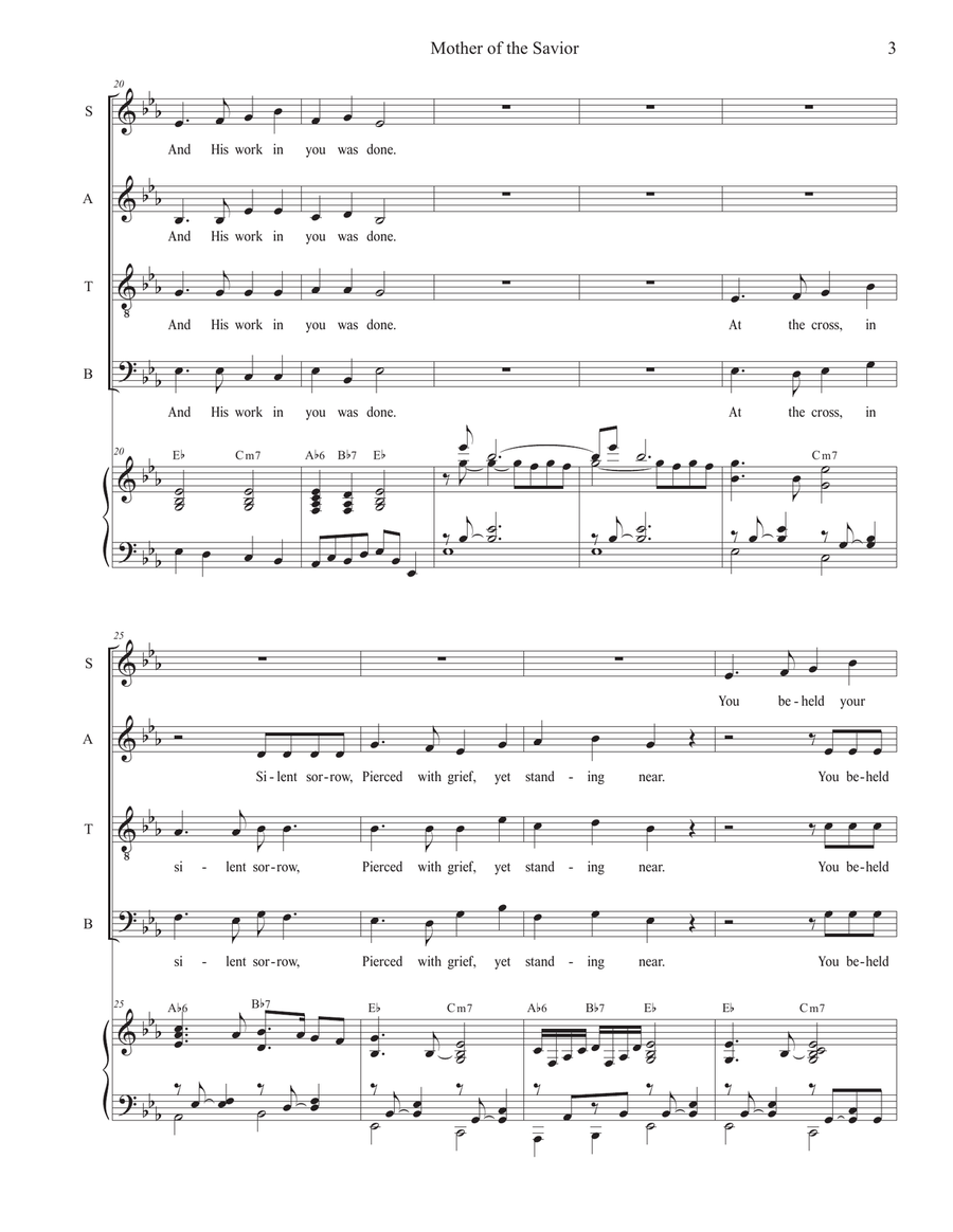 Mother of the Savior (Vocal Quartet - (SATB) 4-Part scores gallery preview page 3