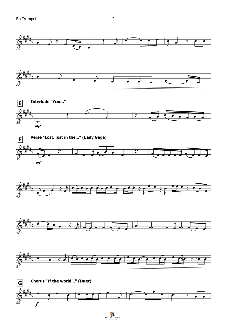 Die With A Smile B-Flat Trumpet scores gallery preview page 3