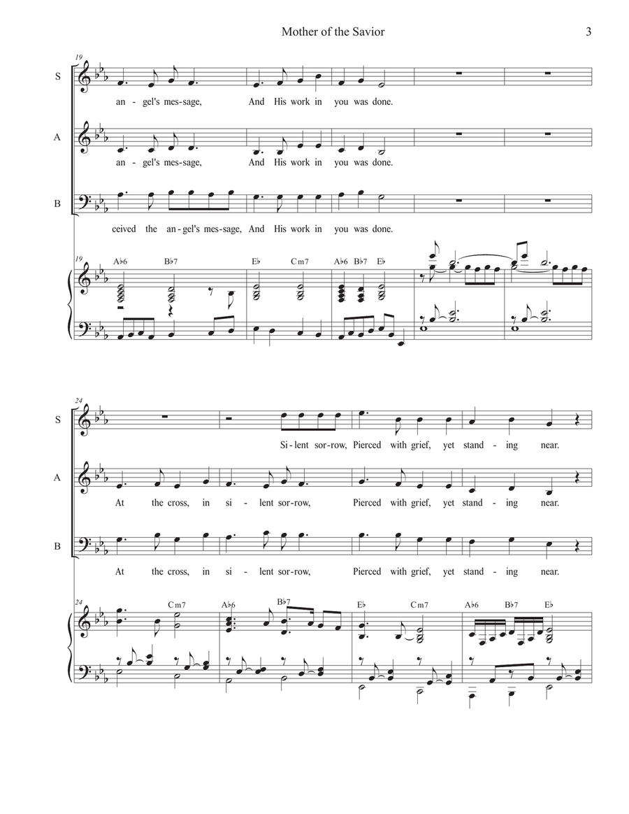 Mother of the Savior (SAB) 3-Part scores gallery preview page 3
