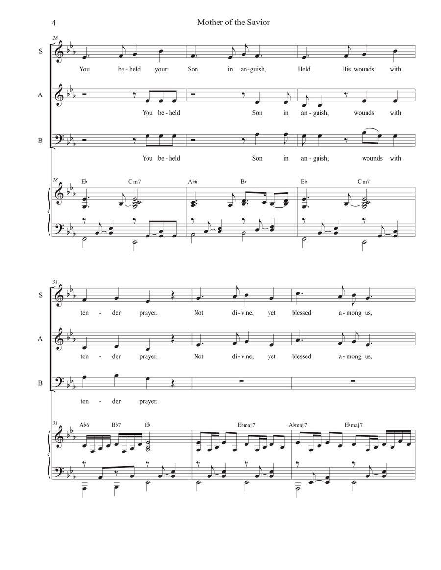 Mother of the Savior (SAB) 3-Part scores gallery preview page 4