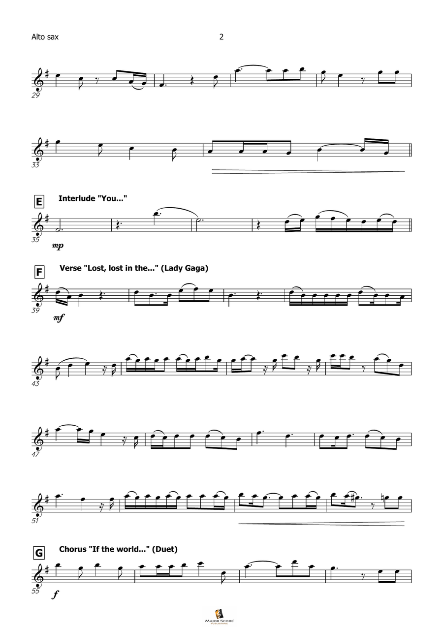Die With A Smile Alto Saxophone scores gallery preview page 3