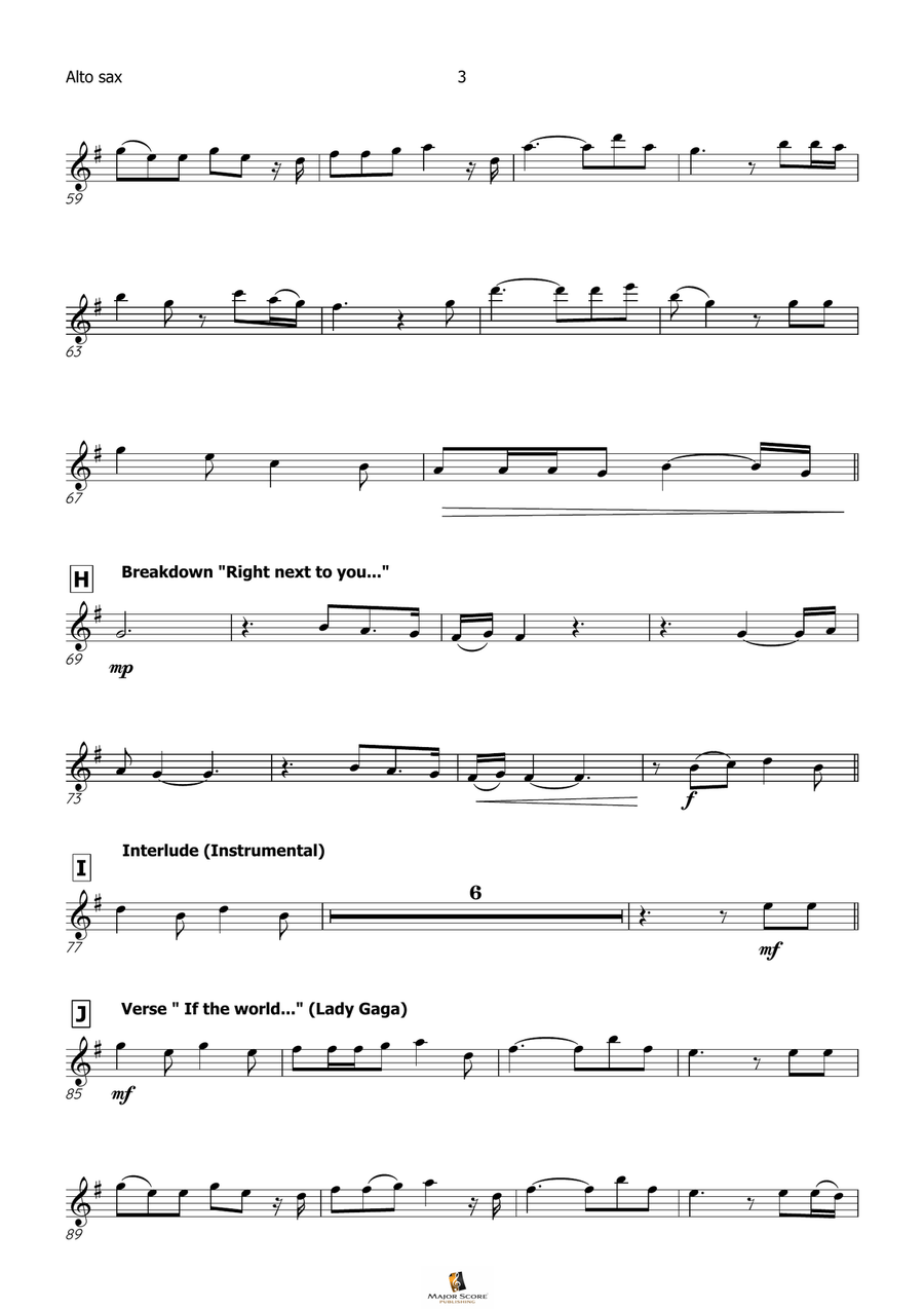Die With A Smile Alto Saxophone scores gallery preview page 4