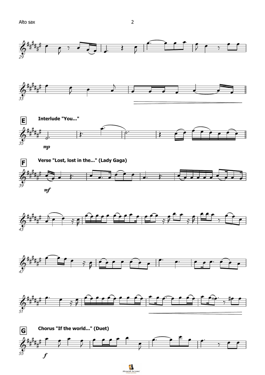 Die With A Smile Alto Saxophone scores gallery preview page 3