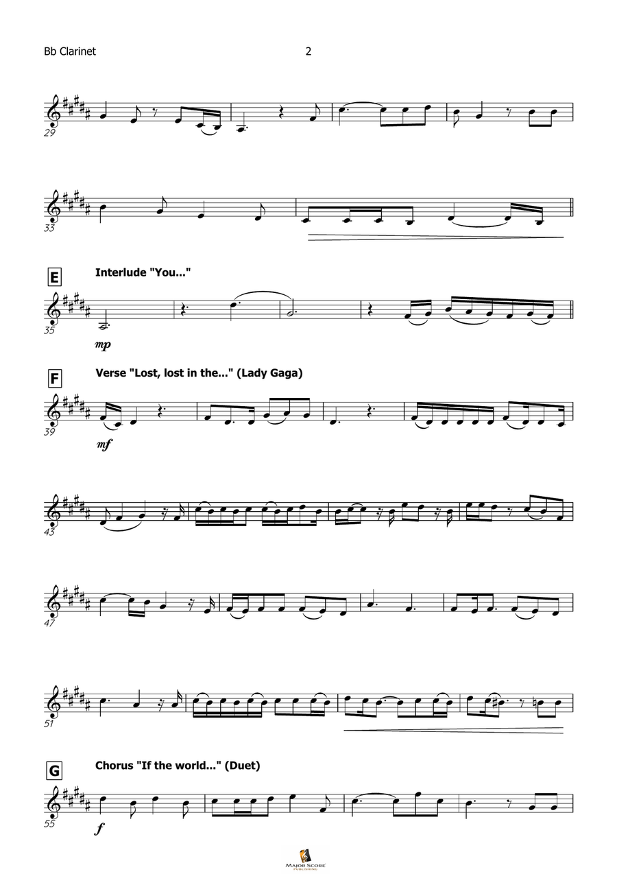 Die With A Smile B-Flat Clarinet scores gallery preview page 3