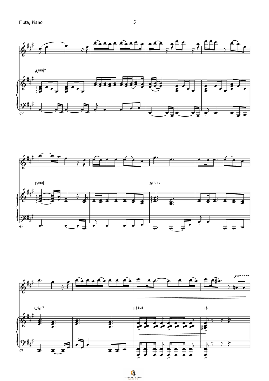 Die With A Smile Flute scores gallery preview page 6